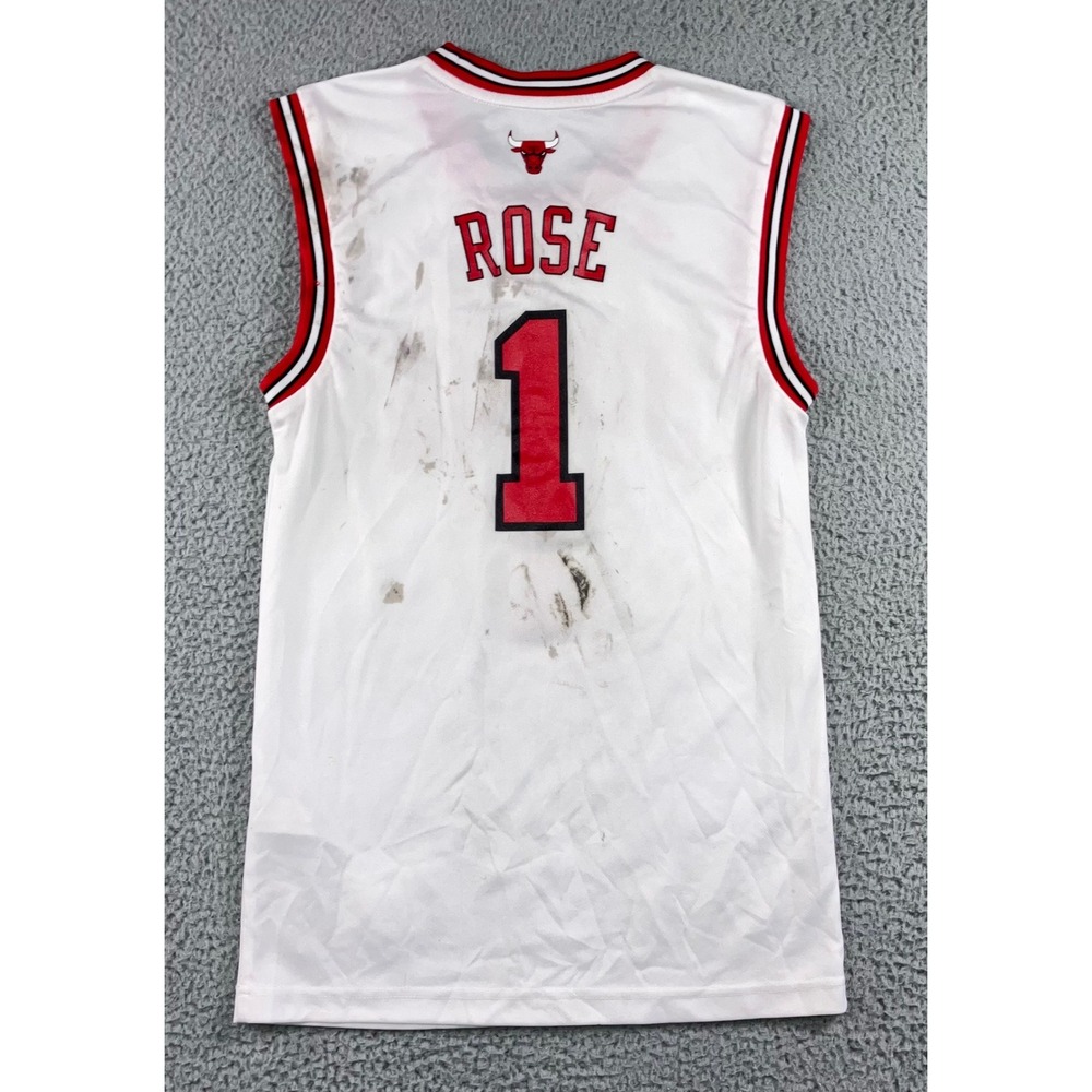 Adidas‎ Chicago Bulls Derrick Rose 1 Jersey Men XS White Basketball NBA Official